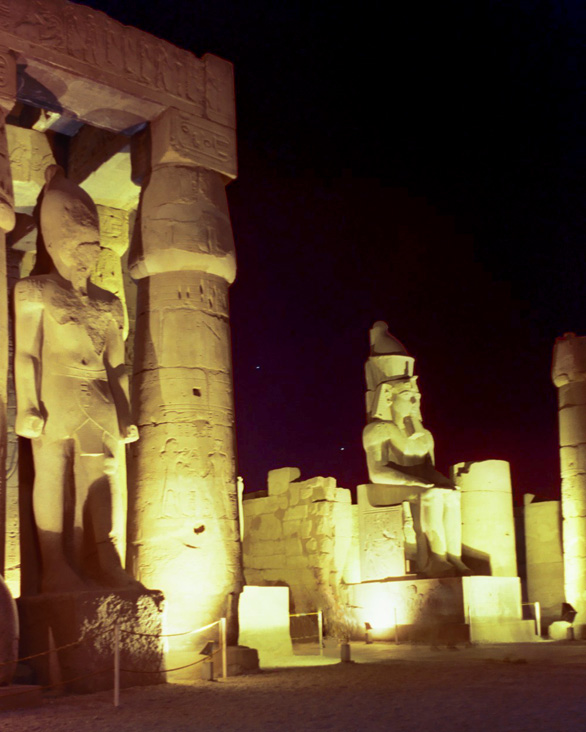 'Planets Above Luxor' - Temple of Luxor, Egypt - by: Aymen Ibrahem (1 second exposure, Kodak Ultra 400, Zenith Camera)
